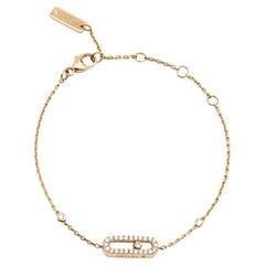 Messika Move Uno Pave Diamond 18k Rose Gold Bracelet