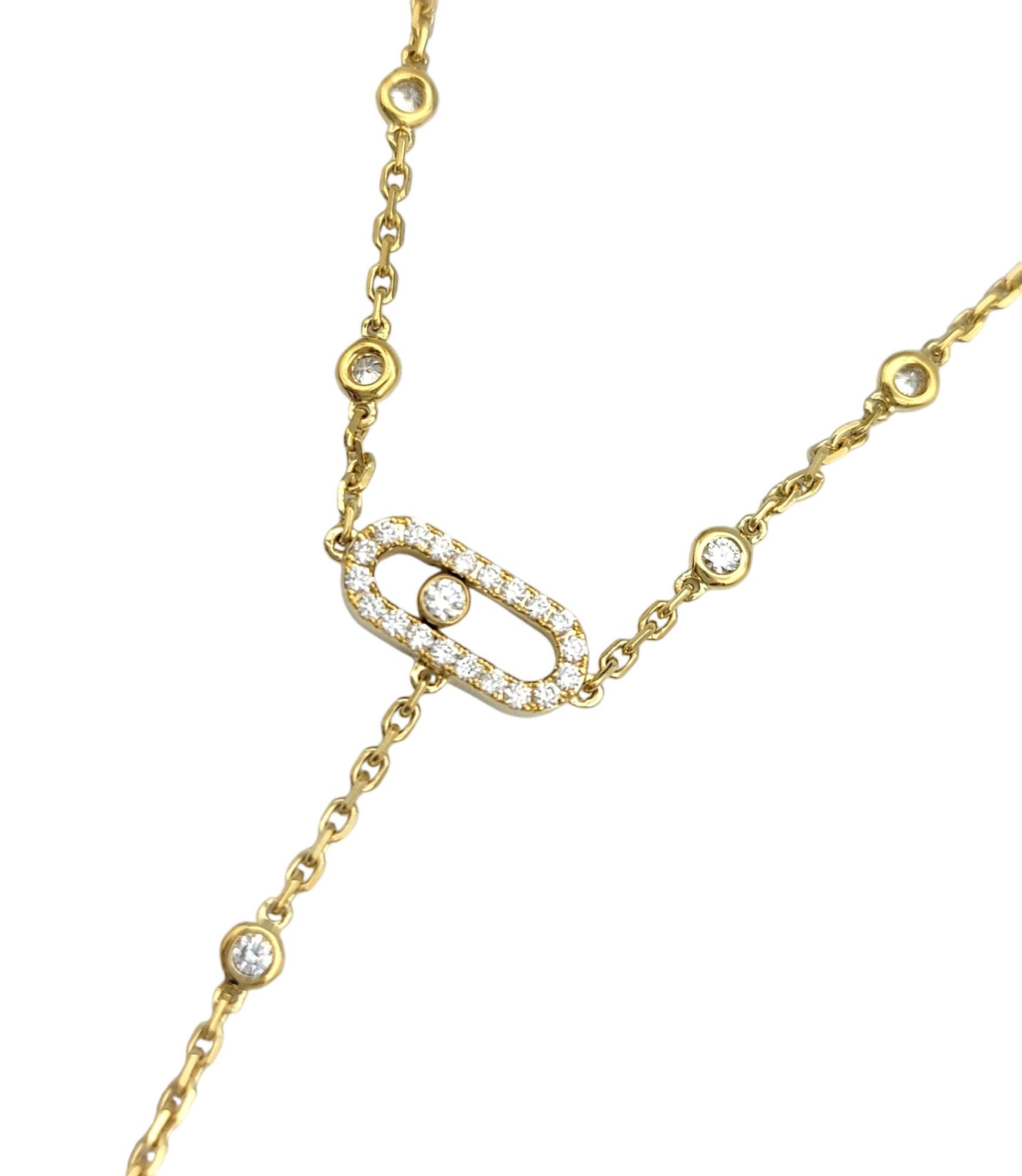 Contemporary Messika Move Uno Pavé Diamond Hand Bracelet in 18 Karat Yellow Gold