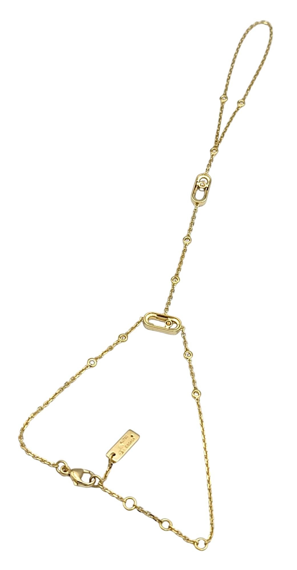 Women's Messika Move Uno Pavé Diamond Hand Bracelet in 18 Karat Yellow Gold