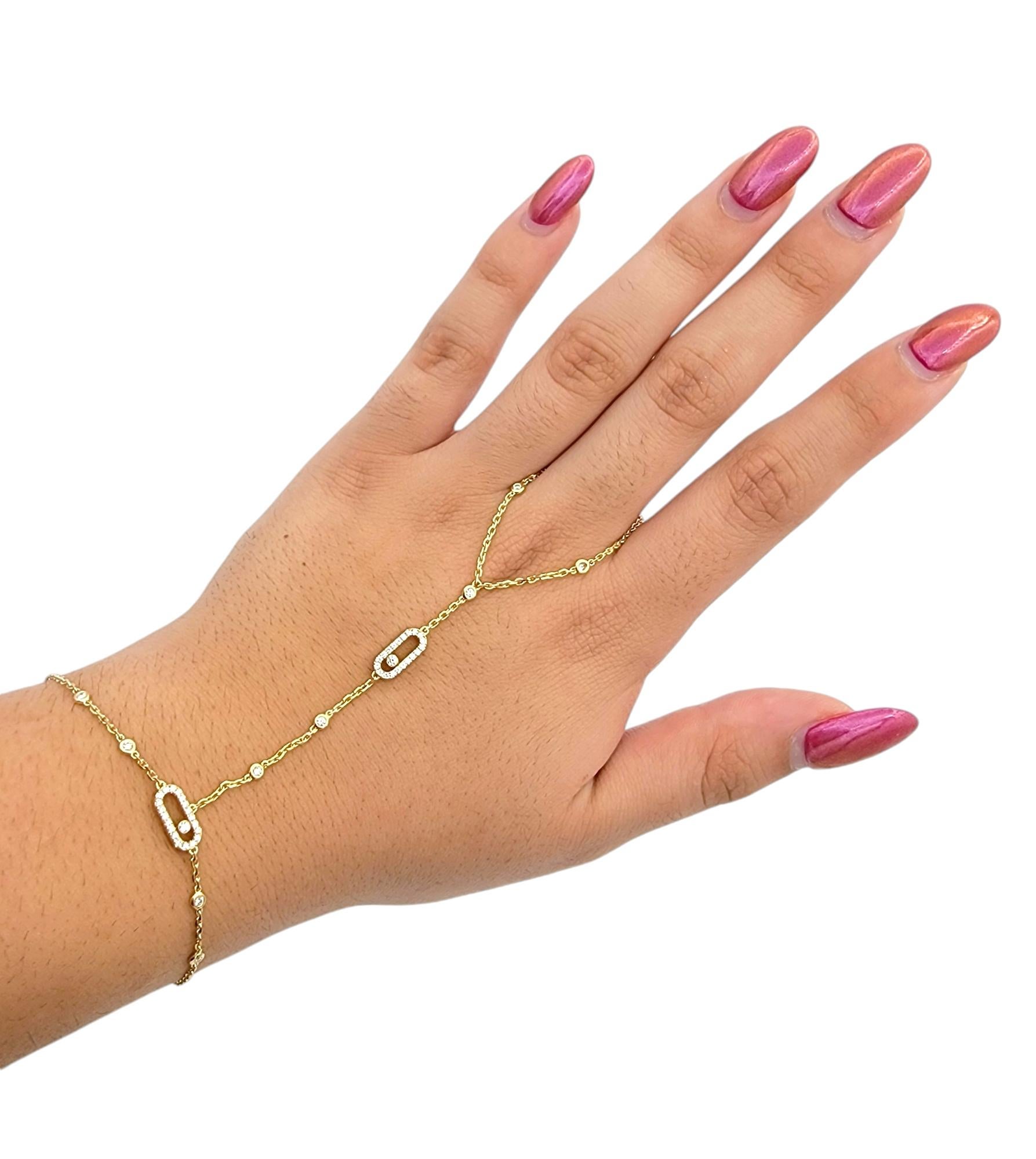 Messika Move Uno Pavé Diamond Hand Bracelet in 18 Karat Yellow Gold 1