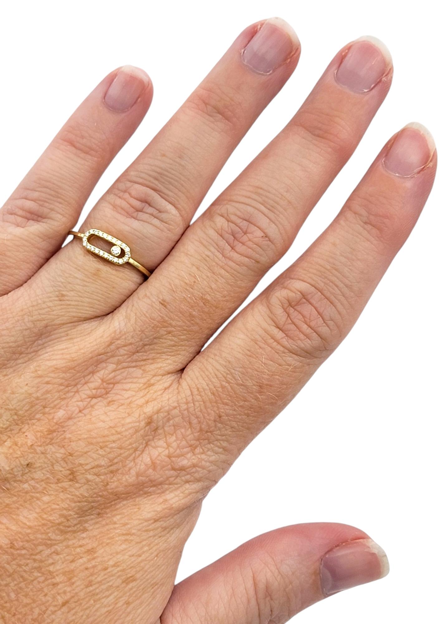 Messika Move Uno Pavé Diamant Slider Band Ring in 18 Karat Gelbgold 4