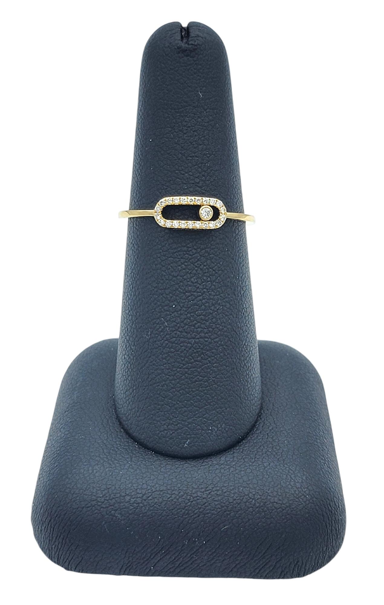Messika Move Uno Pavé Diamant Slider Band Ring in 18 Karat Gelbgold 6