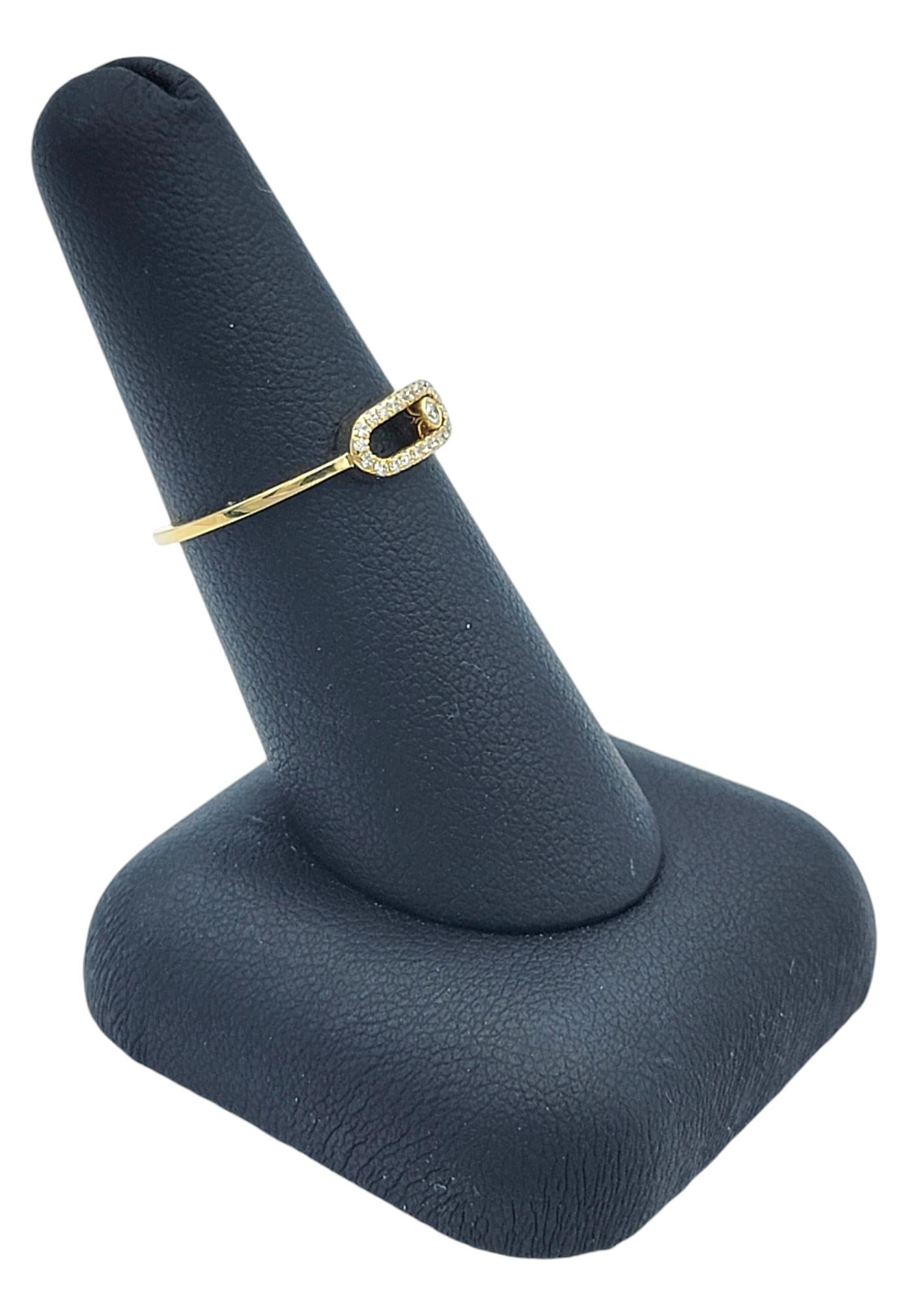 Messika Move Uno Pavé Diamant Slider Band Ring in 18 Karat Gelbgold 7