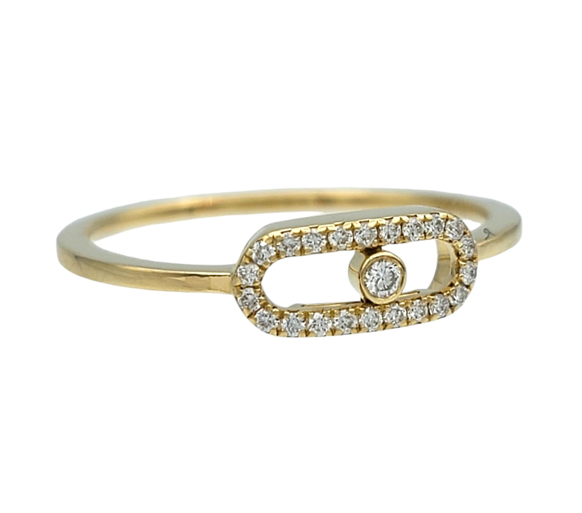 Messika Move Uno Pavé Diamant Slider Band Ring in 18 Karat Gelbgold (Zeitgenössisch)