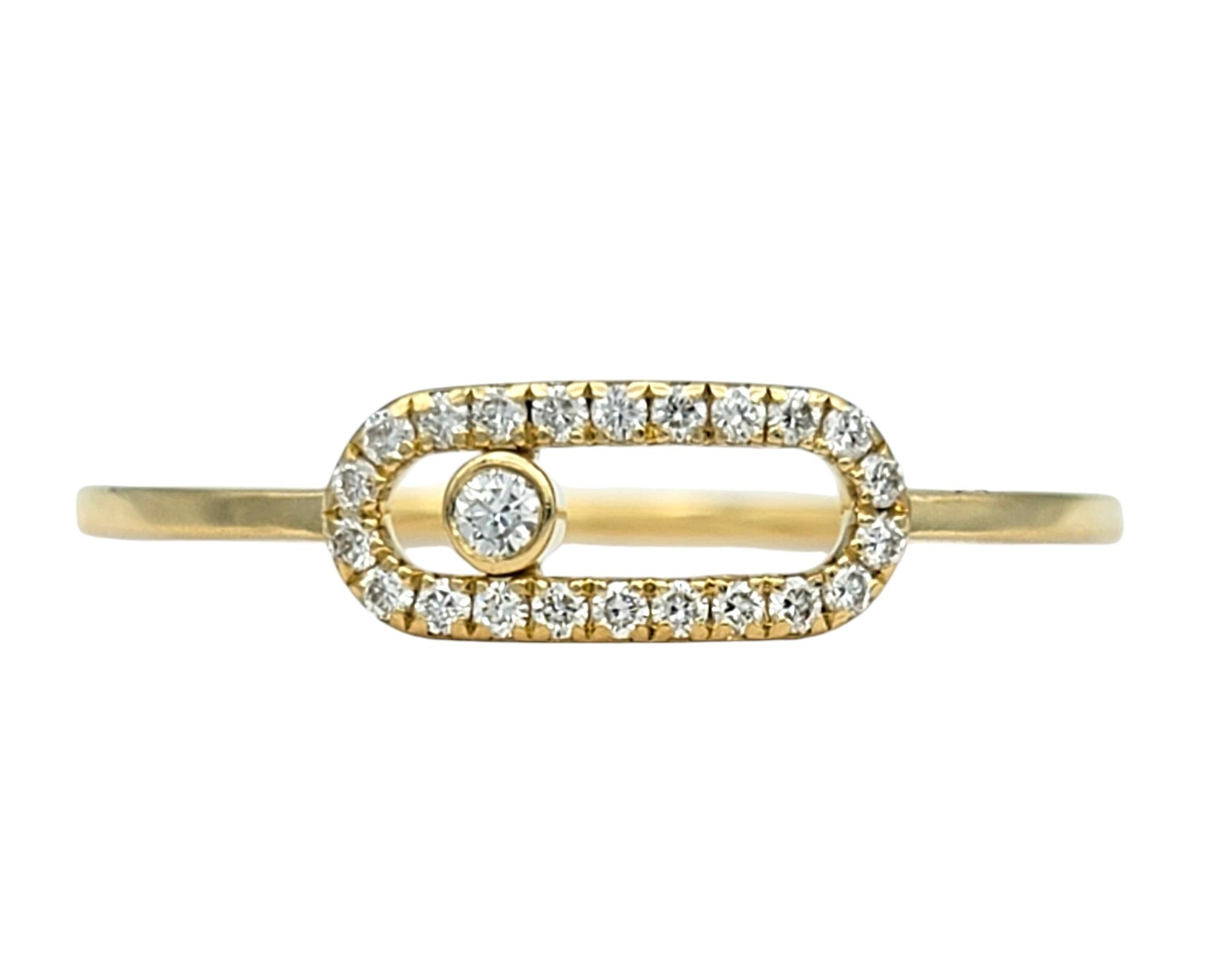 Messika Move Uno Pavé Diamant Slider Band Ring in 18 Karat Gelbgold (Rundschliff)