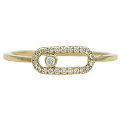 Messika Move Uno Pavé Diamond Slider Band Ring in 18 Karat Yellow Gold