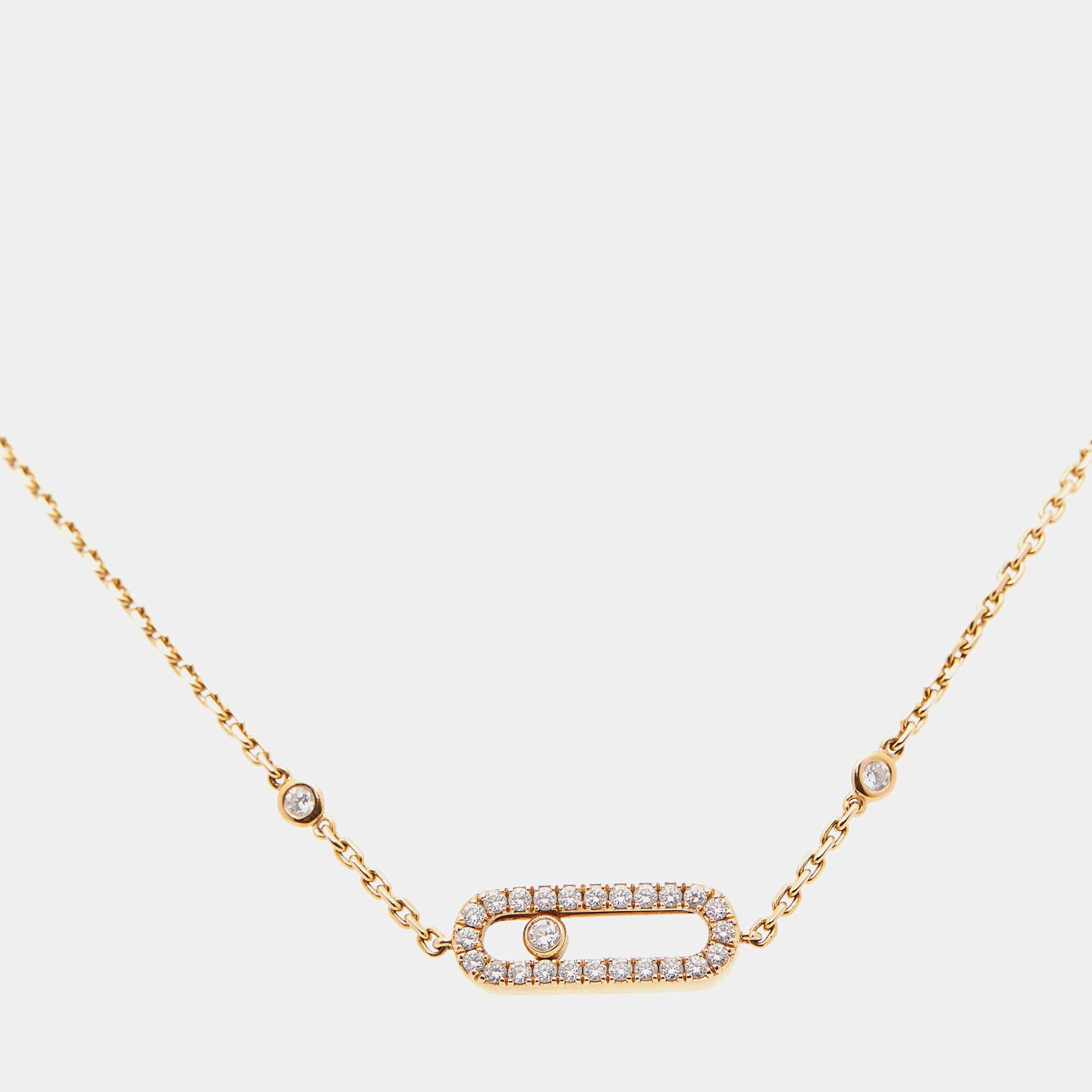 Contemporain Messika Move Uno Bracelet en or rose 18 carats avec diamants pavés