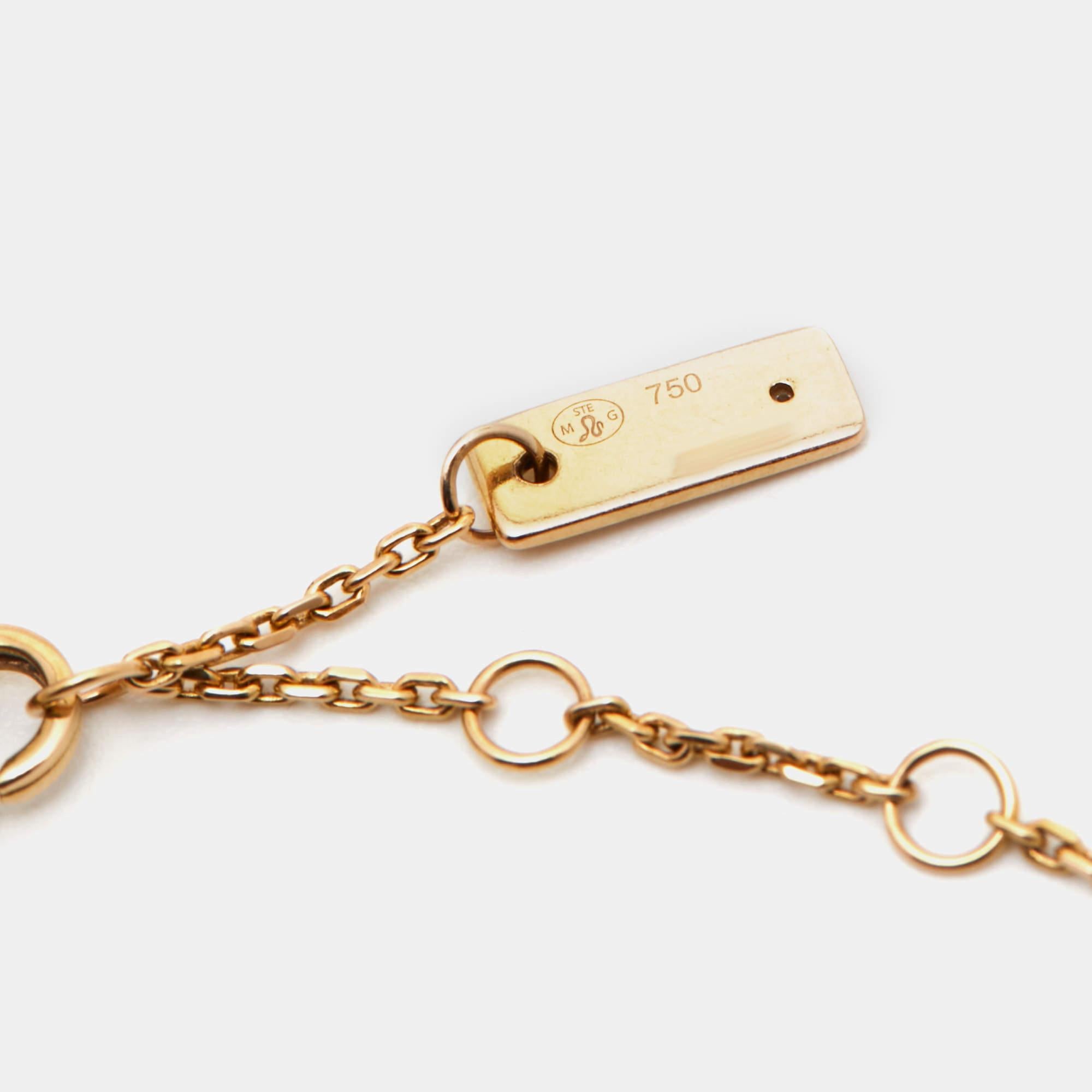  Messika Move Uno Bracelet en or rose 18 carats avec diamants pavés Pour femmes 