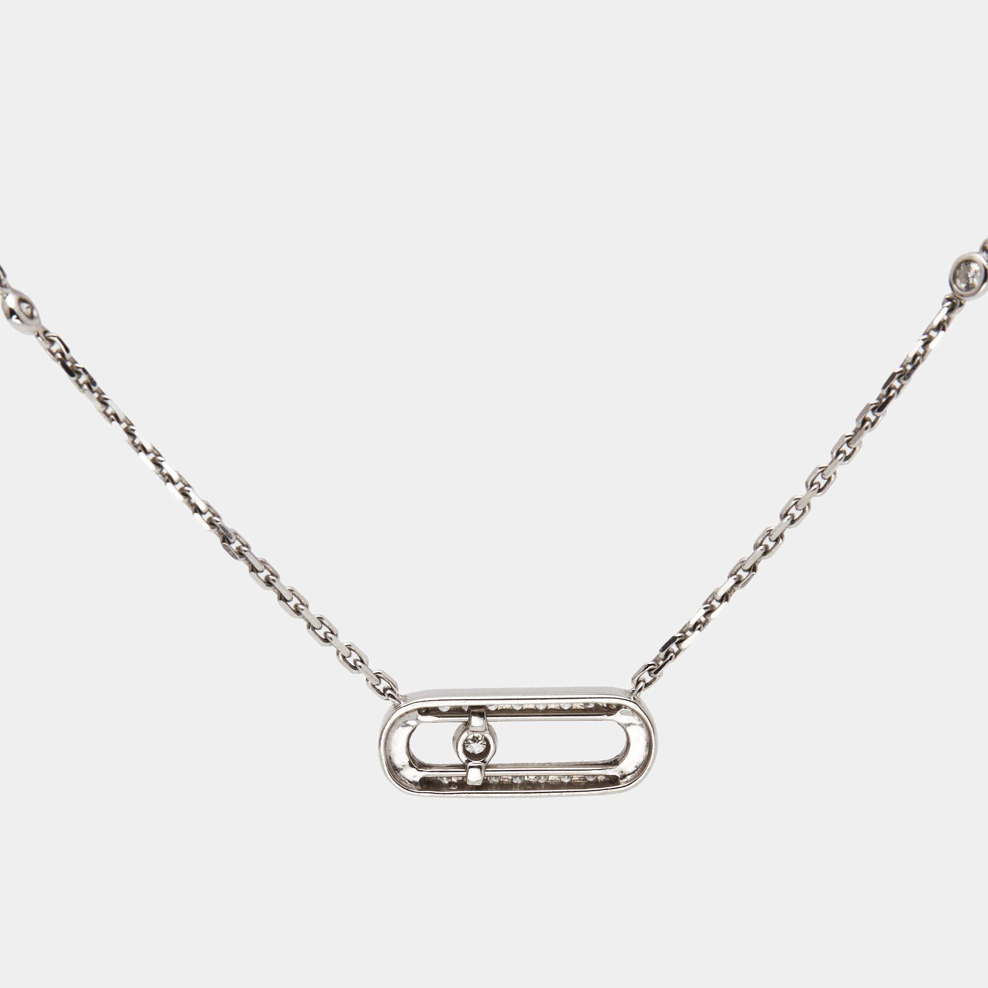 The fine workmanship, use of precious metals, and unique appeal make this Messika Move Uno Pave necklace for women a fabulous purchase. It's a worthy investment.

