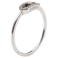 Messika Move Uno Paved Diamonds 18k White Gold Ring Size 56