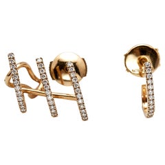 Messika Multi Creoles Gatsby Diamond 18k Rose Gold Earrings