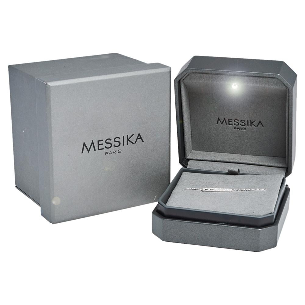 Messika My First Diamond Pave 18K White Gold Bracelet In Good Condition In Dubai, Al Qouz 2