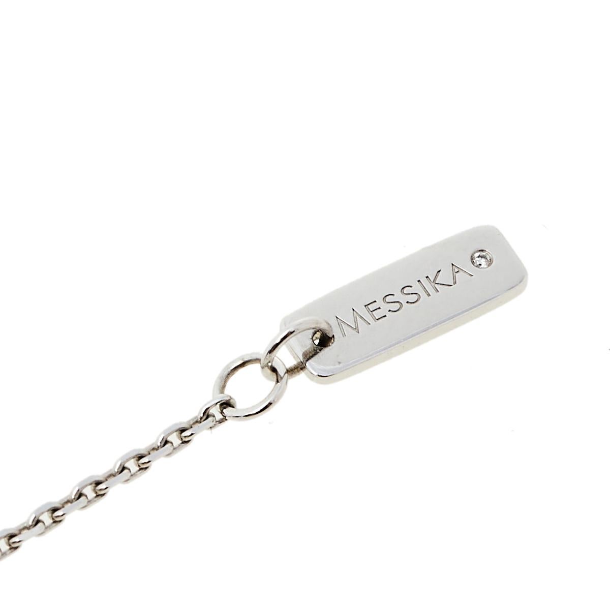 Messika My First Diamond Pave 18K White Gold Pendant Necklace In Good Condition In Dubai, Al Qouz 2