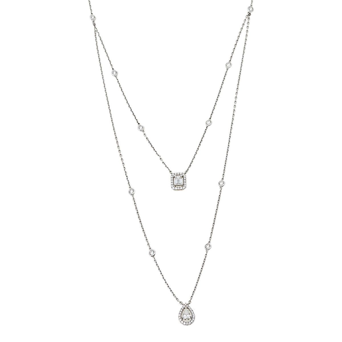 Beautiful and feminine, this ethereal necklace from Messika is a statement piece that is designed to complement a variety of your ensembles. Addressing the brand's chic taste and refined aesthetics, this beautiful creation is a striking combination