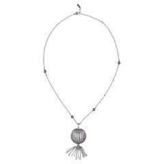 Messika Paris Round Diamond 18K White Gold Orb French Sautoir Drop Necklace