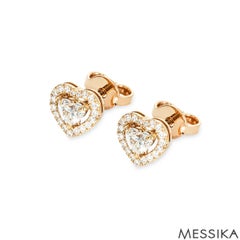Messika Rose Gold Joy Cœur Herz Diamant Ohrringe 0,30ct 11562-PG