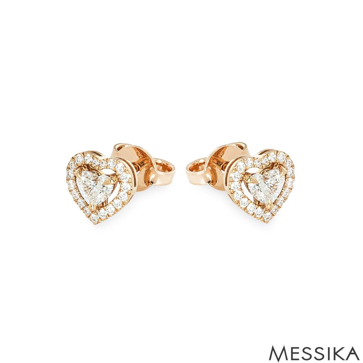 Orecchini con diamanti Joy Cœur in oro rosa di Messika da 0,30 ct 11562-PG In condizioni ottime in vendita a Mayfair, London, London