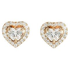 Messika Rose Gold Joy Cœur Heart Diamond Earrings 0.30ct 11562-PG