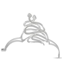 Bracelet manchette serpent Duetto Messika en or blanc 18 carats et diamants 3,52 carats