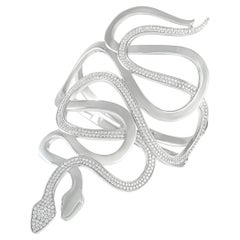 Messika Snake Duetto 18K White Gold 3.52 Ct Diamond Cuff Bracelet