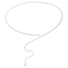 Messika Snake Skinny Diamond Necklace in 18 Karat White Gold
