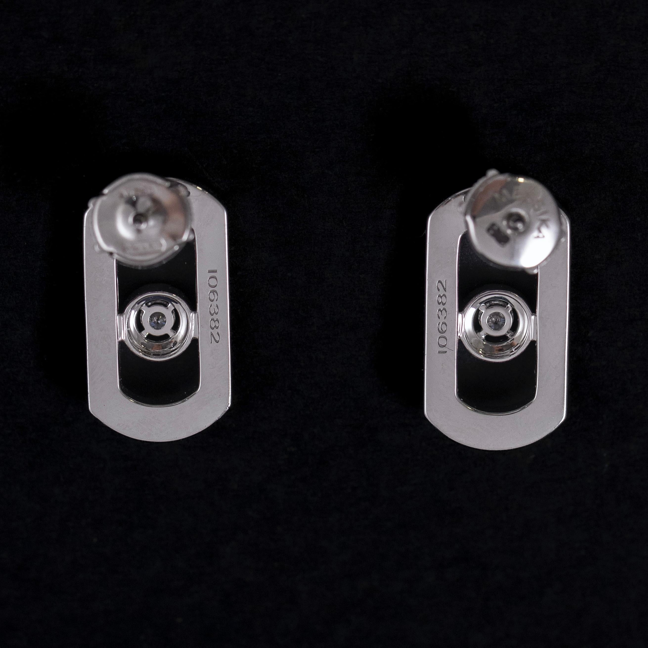 Messika Boucles d'oreilles diamant pavé So Move Or blanc 18K Français Contemporain en vente 4
