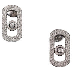 Messika Boucles d
oreilles diamant pavé So Move Or blanc 18K Français Contemporain