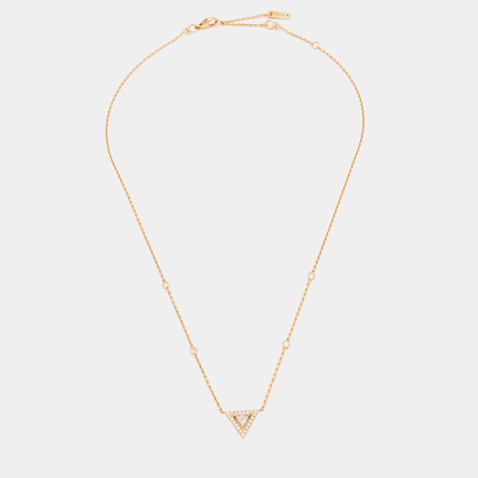 Rose Cut Messika Thea Diamonds 18k Rose Gold Chain Necklace