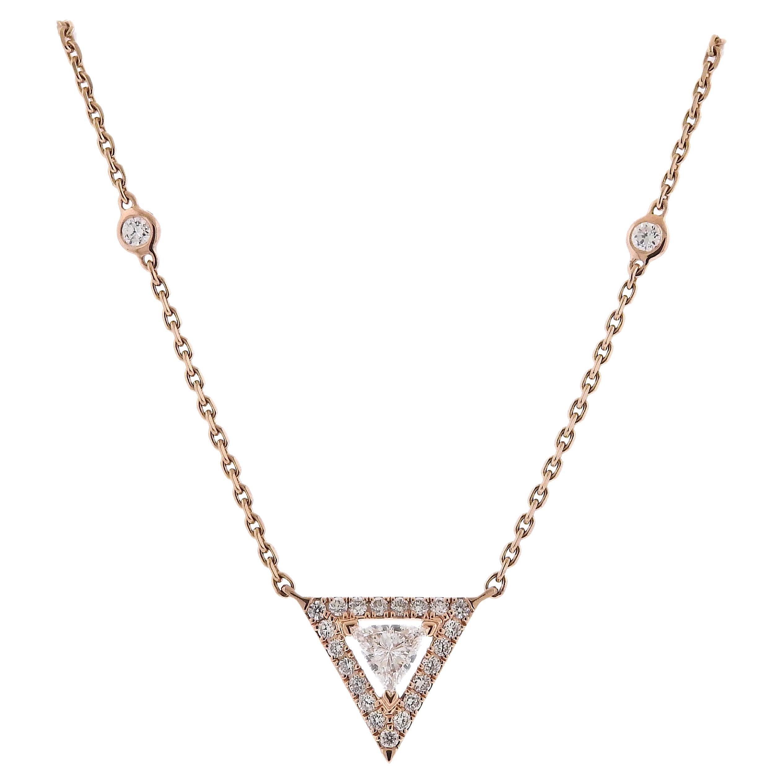 Messika Thea Rose Gold Diamond Pendant Necklace For Sale