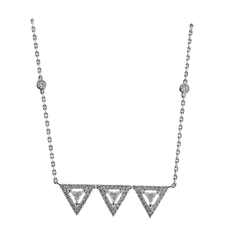 Messika Thea Triple Pendant Diamond White Gold Necklace at 1stDibs
