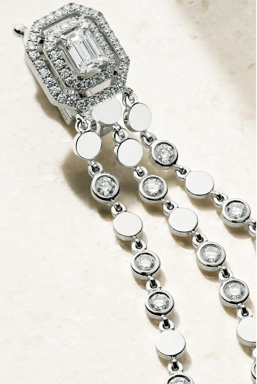 Messika Weißgold-Diamant-Ohrringe D-vibes mit abnehmbarer Ohrschnalle (Moderne) im Angebot