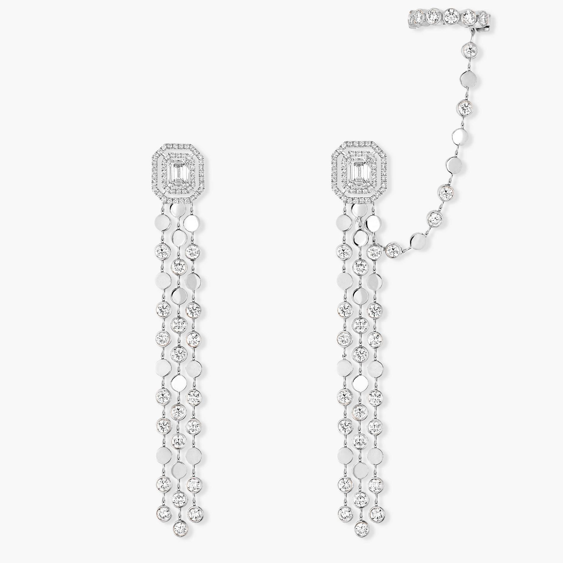 Messika Weißgold-Diamant-Ohrringe D-vibes mit abnehmbarer Ohrschnalle im Zustand „Neu“ im Angebot in Amsterdam, NL