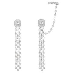 Pendientes Messika de oro blanco y diamantes D-Vibes con orejera desmontable