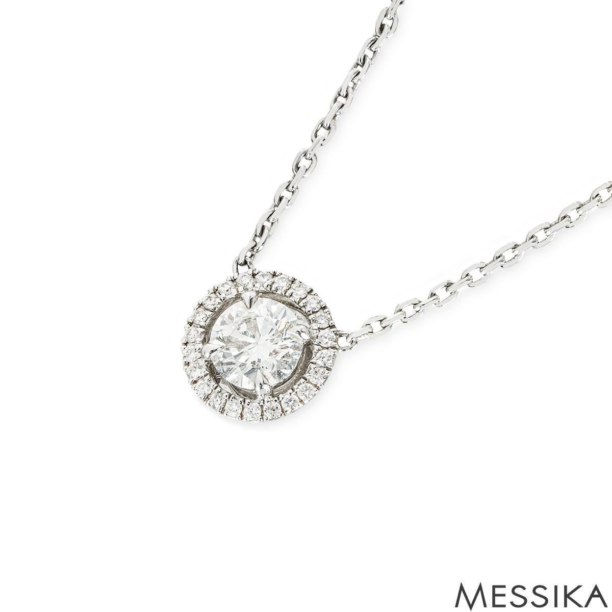 Taille ronde Messika Pendentif Joy en or blanc 0,20 carat en vente