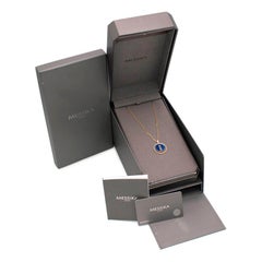 Messika Yellow Gold Diamond Necklace Lapis Lazuli Lucky Move