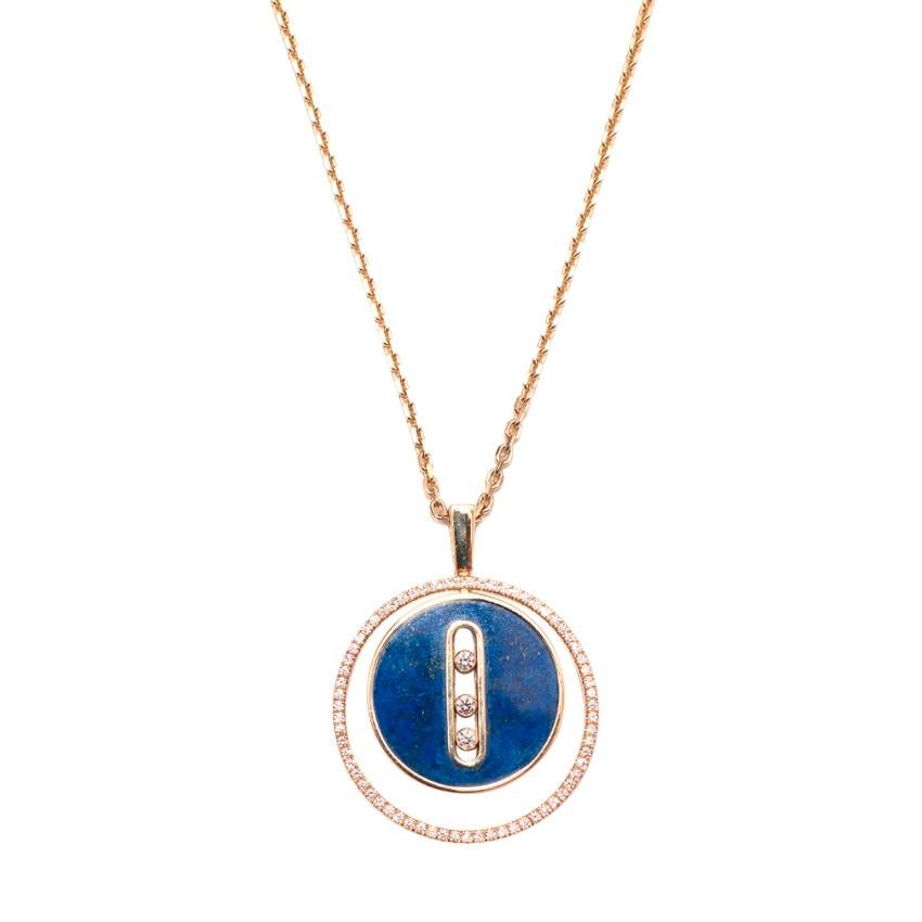 Moderne Messika Collier de diamants et lapis-lazuli Lucky Move en vente