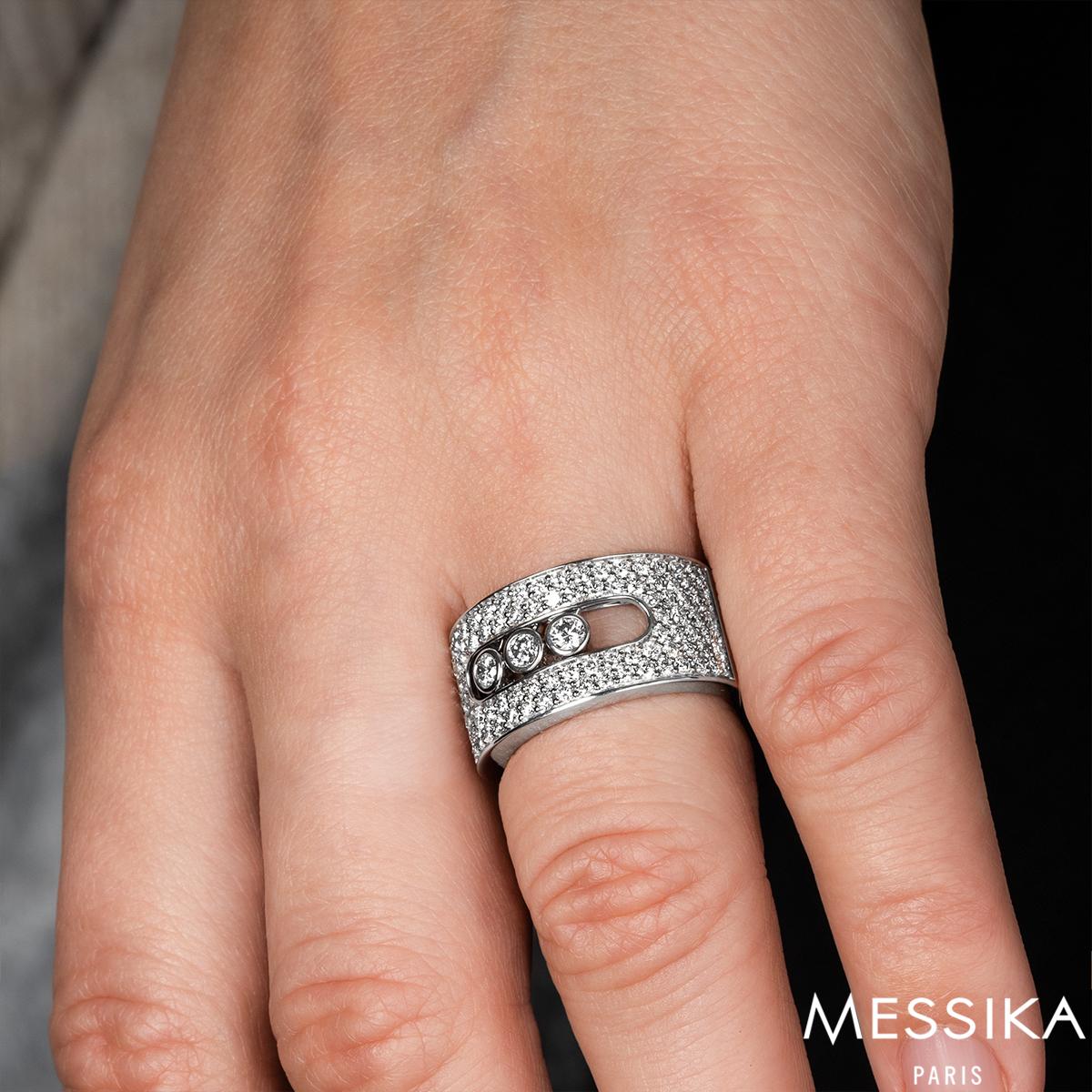 Messiska White Gold Diamond Move Noa Ring 1