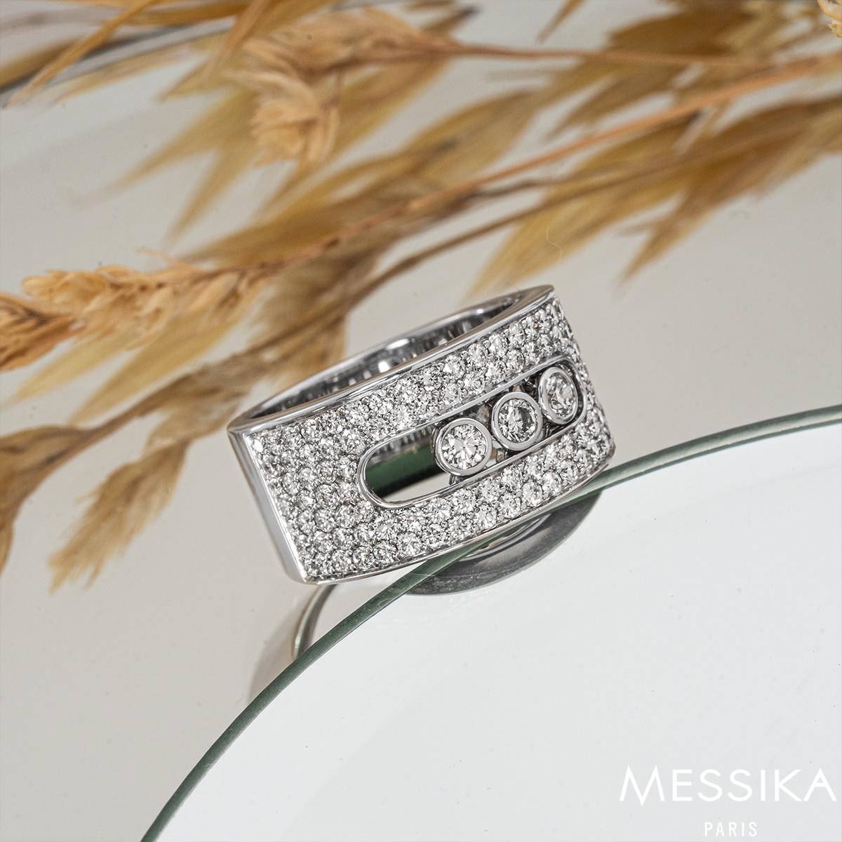 Messiska White Gold Diamond Move Noa Ring 2