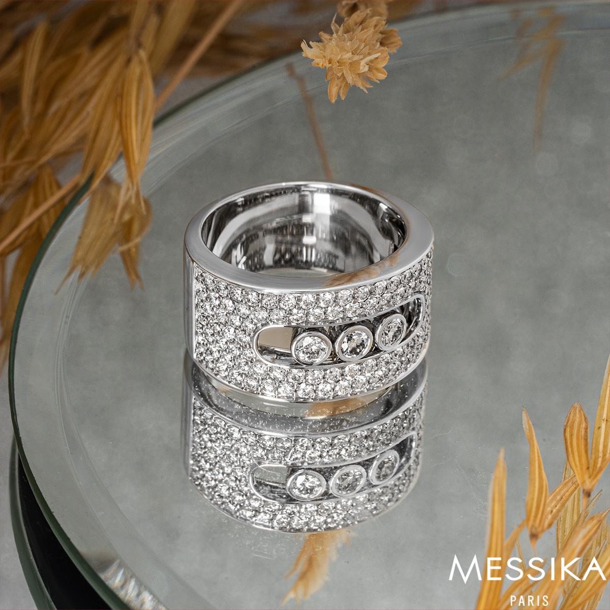 Messiska White Gold Diamond Move Noa Ring 3