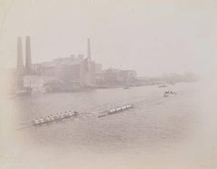 The Boat Race at Hammersmith, 1912, original vintage albumen print