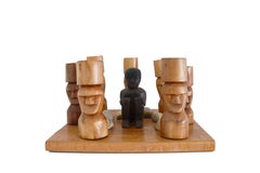 Mestre Fida's "Ilha De Páscoa" Wood and Stone Easter Island