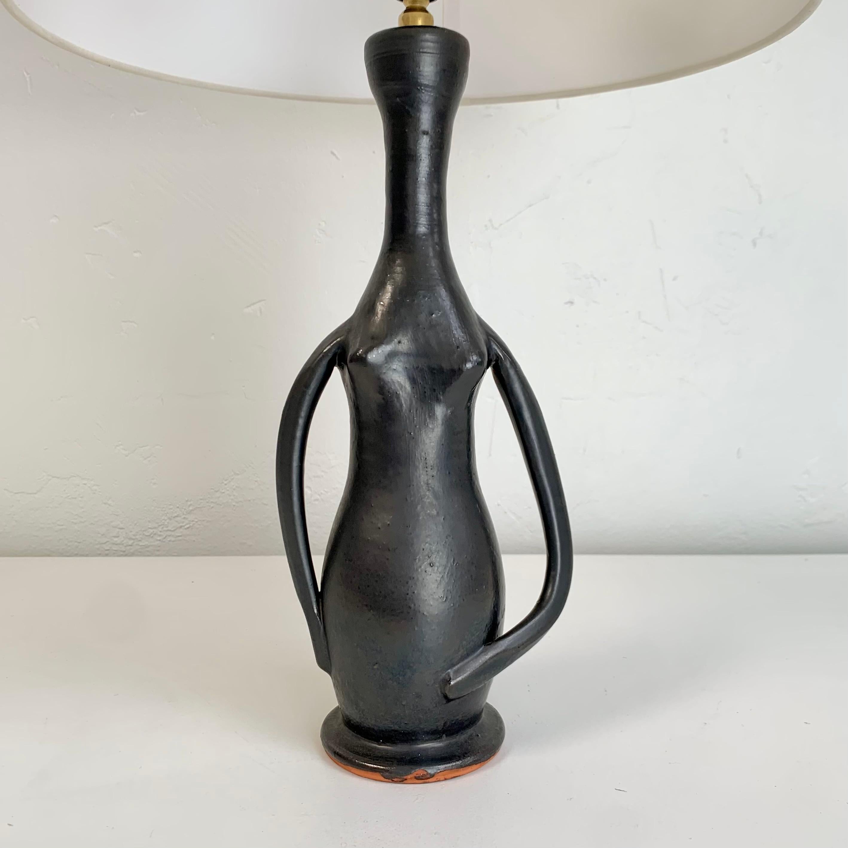 Met De Penninghen Antropomorphe Keramik-Tischlampe, um 1950, Frankreich. im Angebot 7