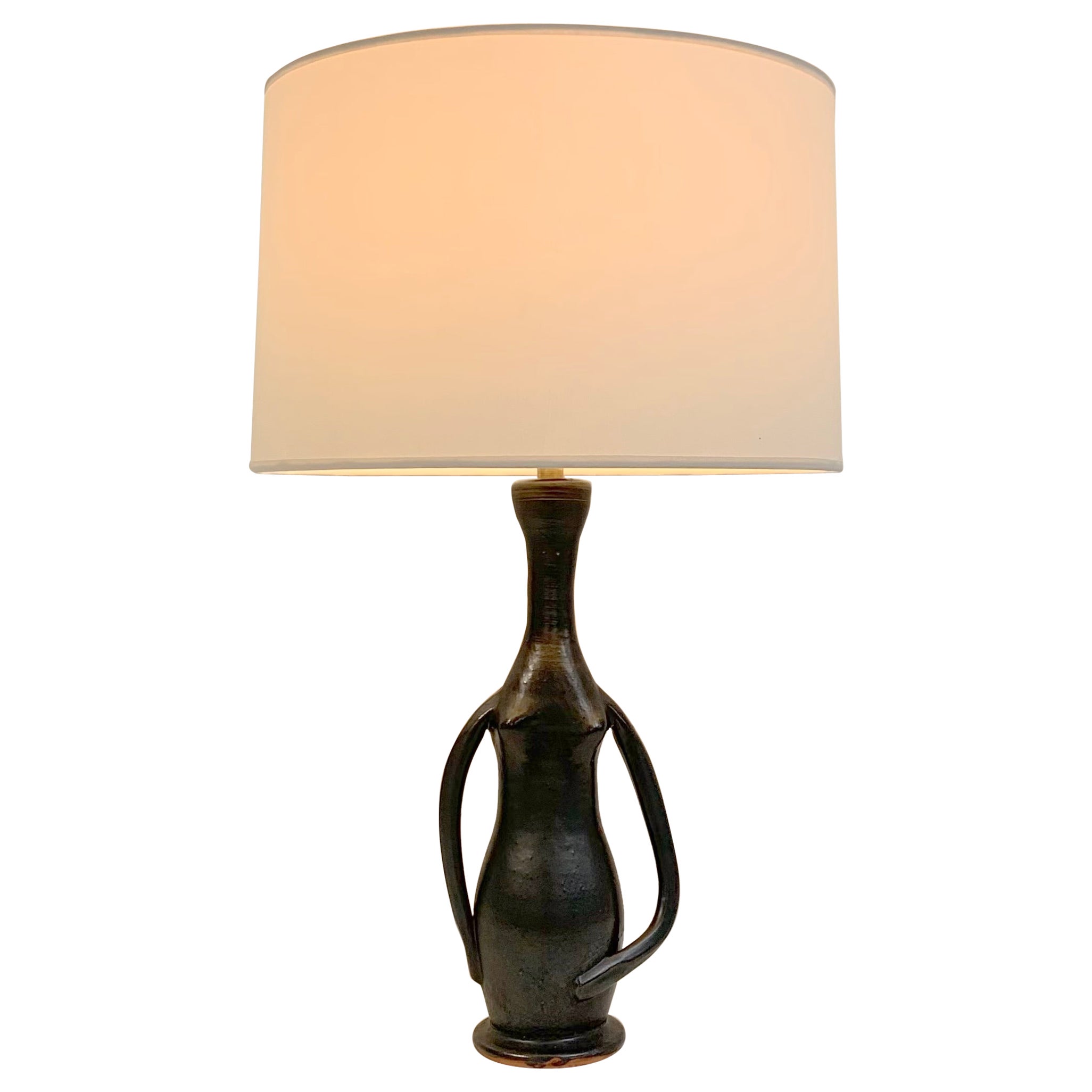 Met De Penninghen Antropomorphic Ceramic Table Lamp, circa 1950, France.