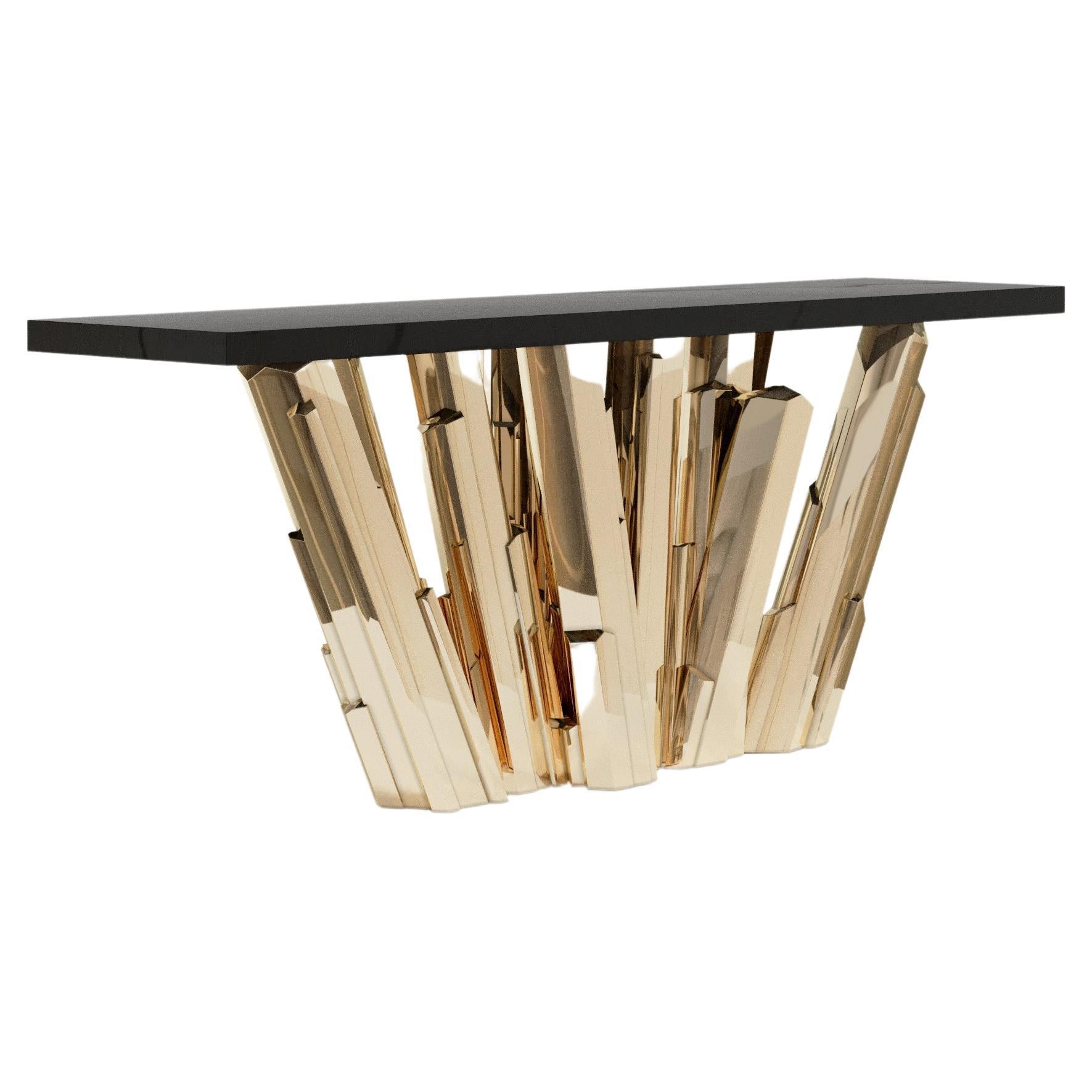MetaCrystal Console Table in Sculptural Cast Bronze by Palena Furniture For Sale