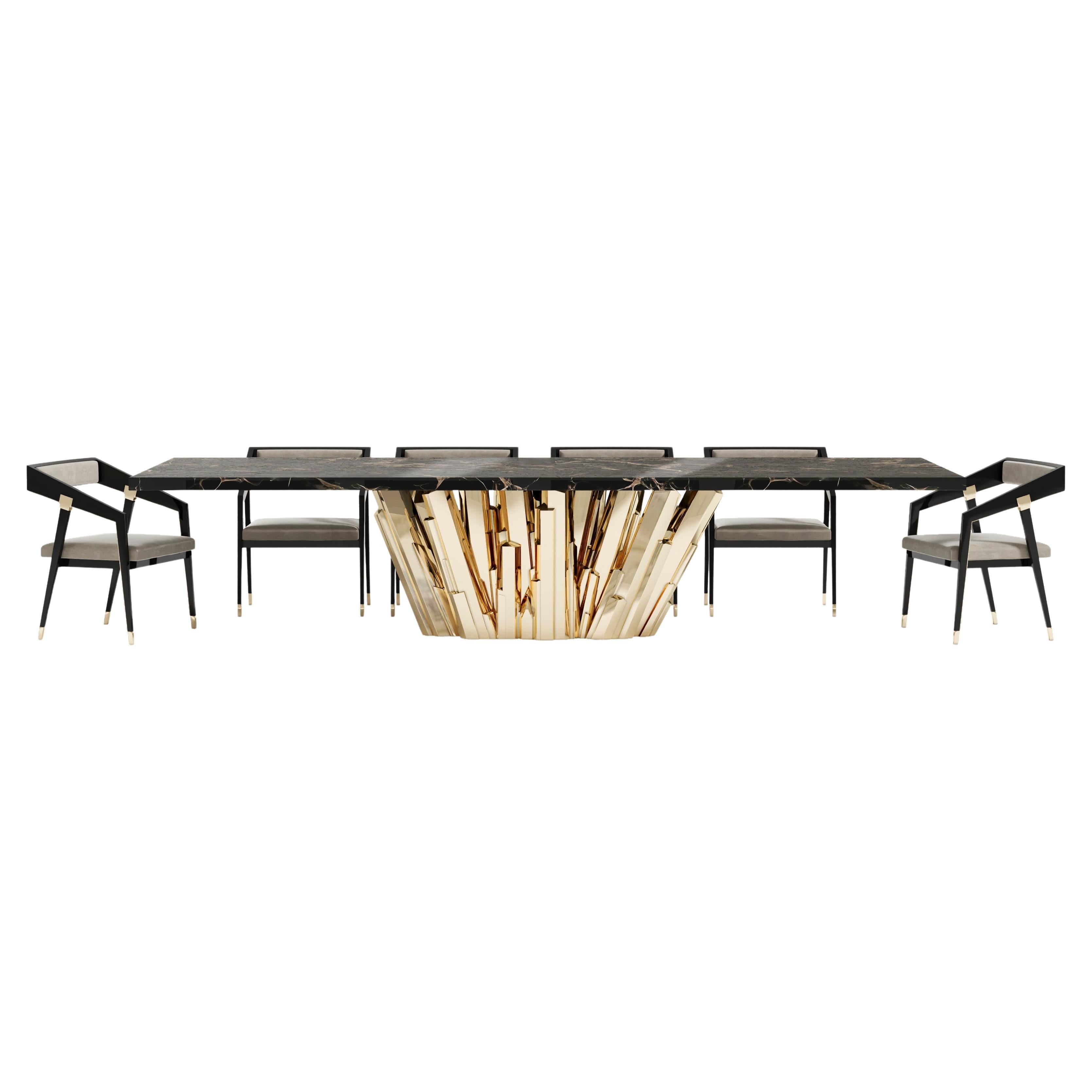 Meta Crystal Dining Table & 10 Parma Dining Chairs Dining Room Set