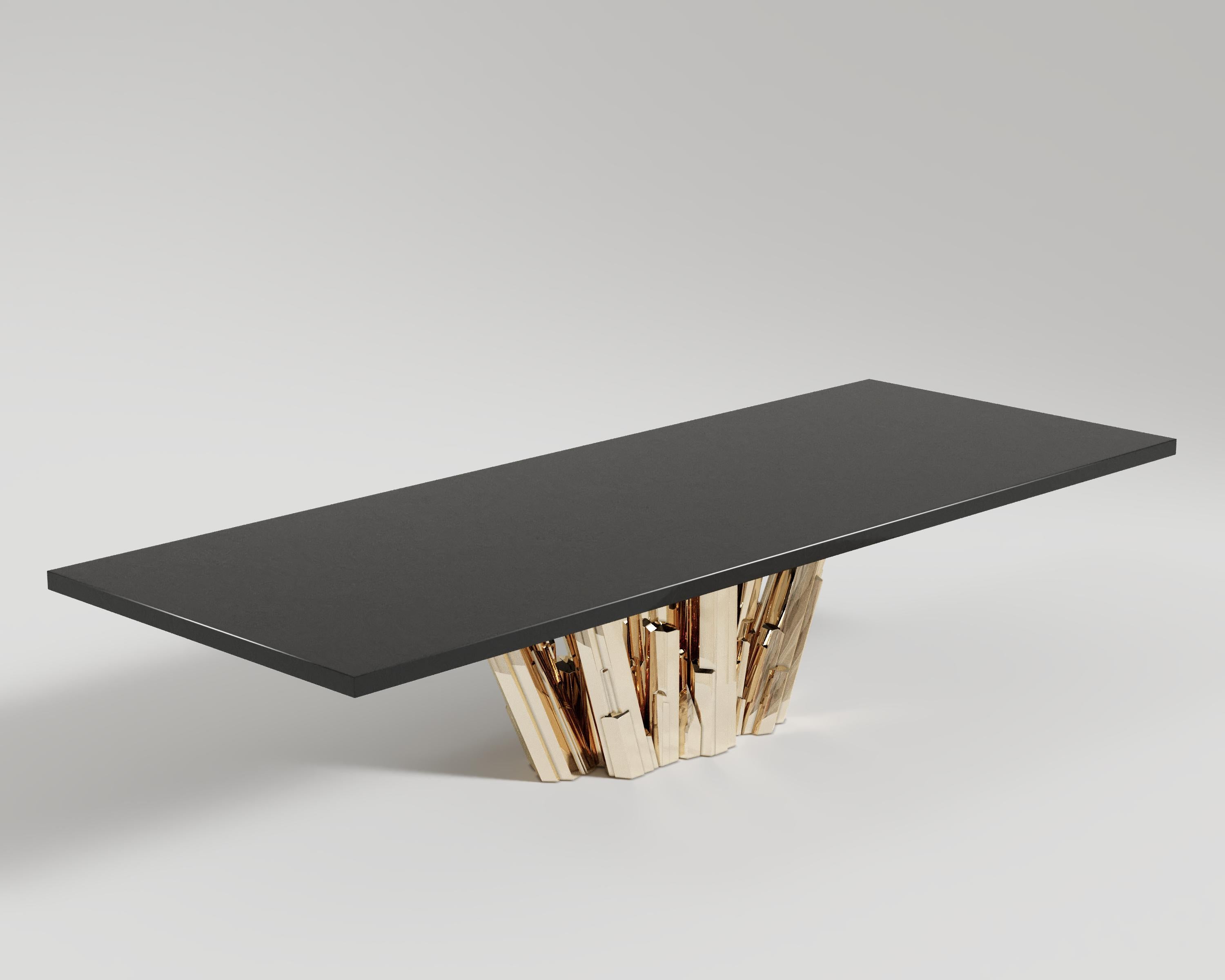 Meta Crystal Dining Table in Sculptural Cast Bronze by Palena Furniture  In New Condition For Sale In Istanbul, TR