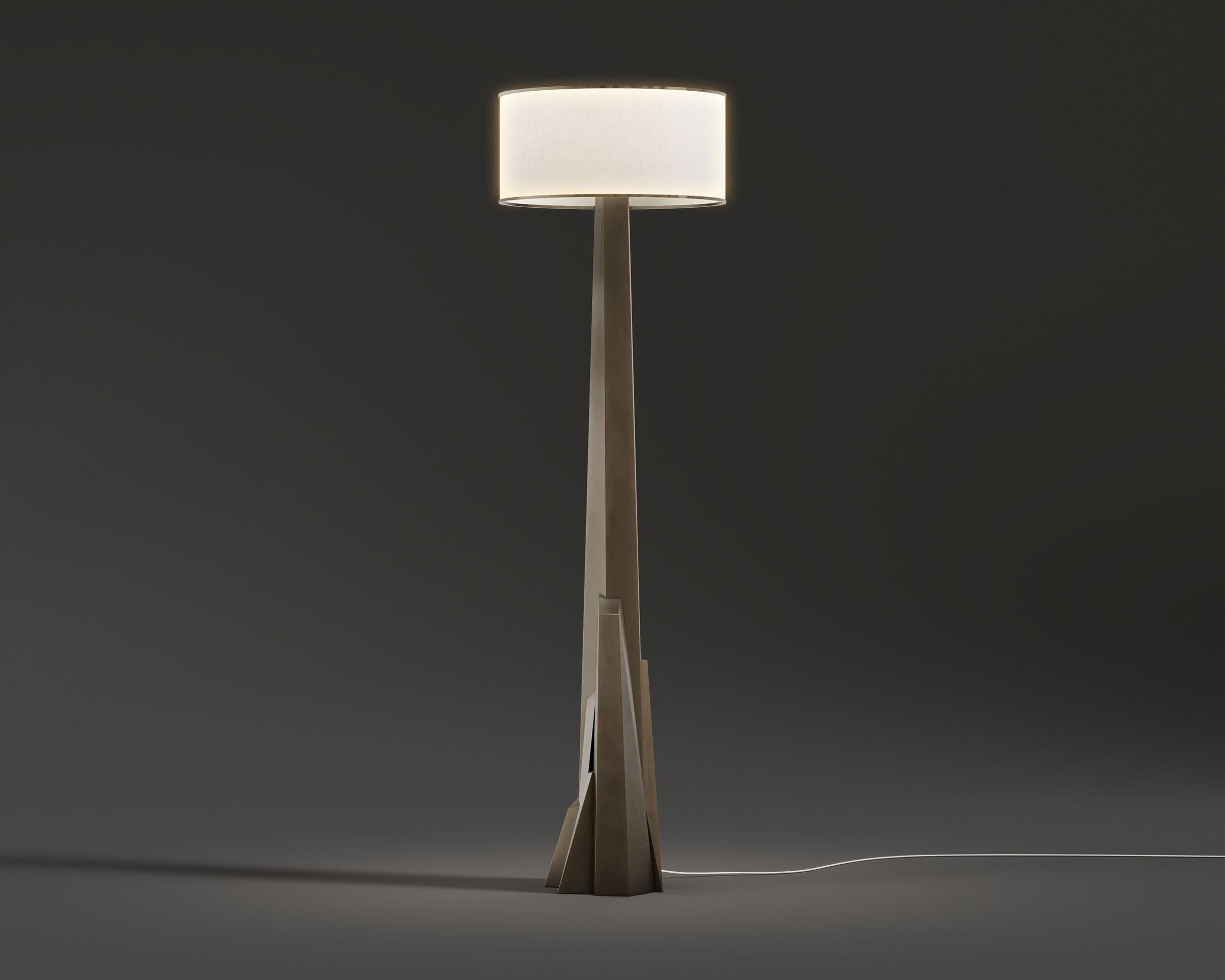 Meta-Kristall-Stehlampe in Patina-Bronze von Palena Furniture (Art déco) im Angebot