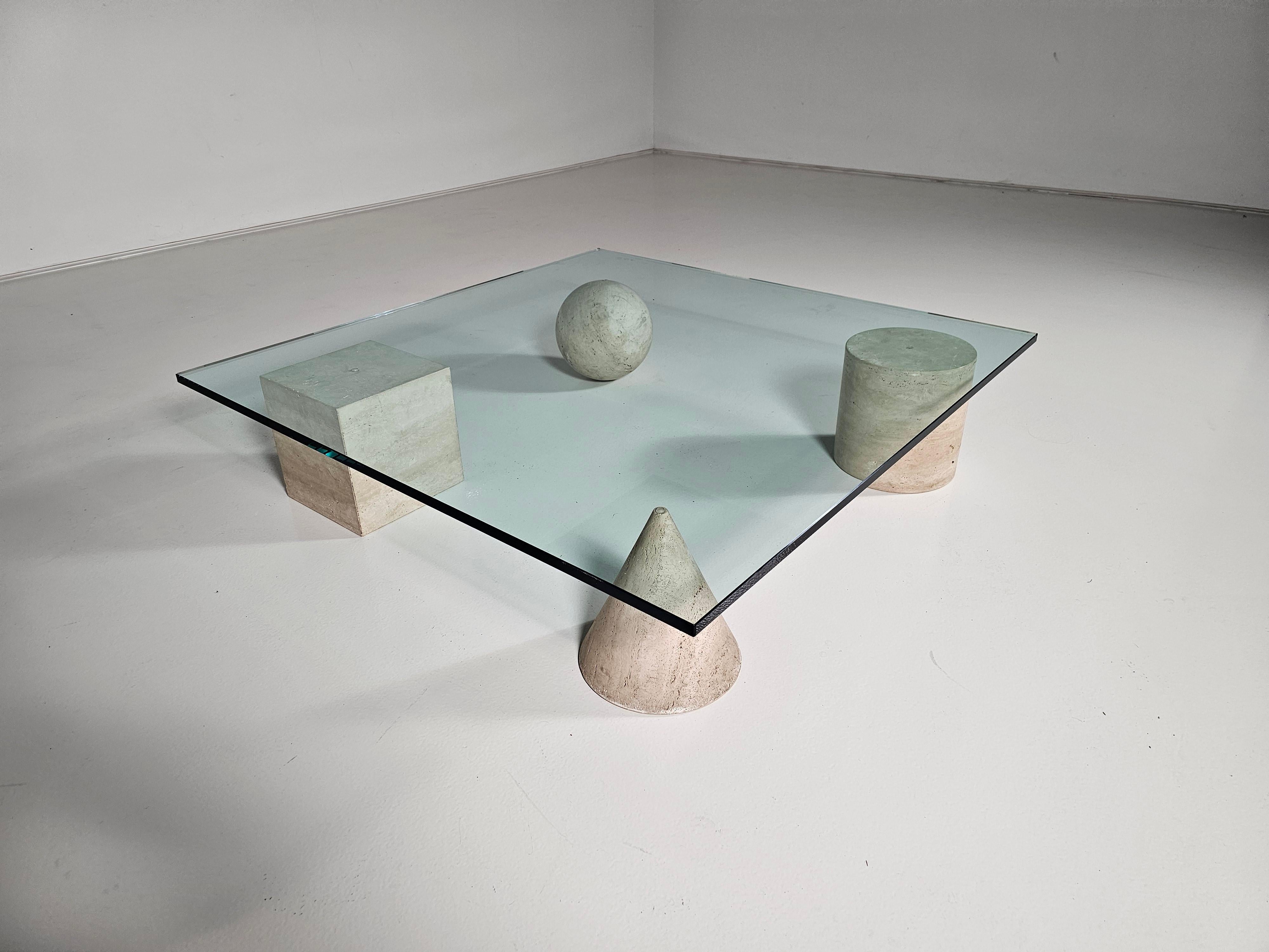 European Metafora coffee table by Massimo and Lella Vignelli for Casigliani Italy, 1970s For Sale