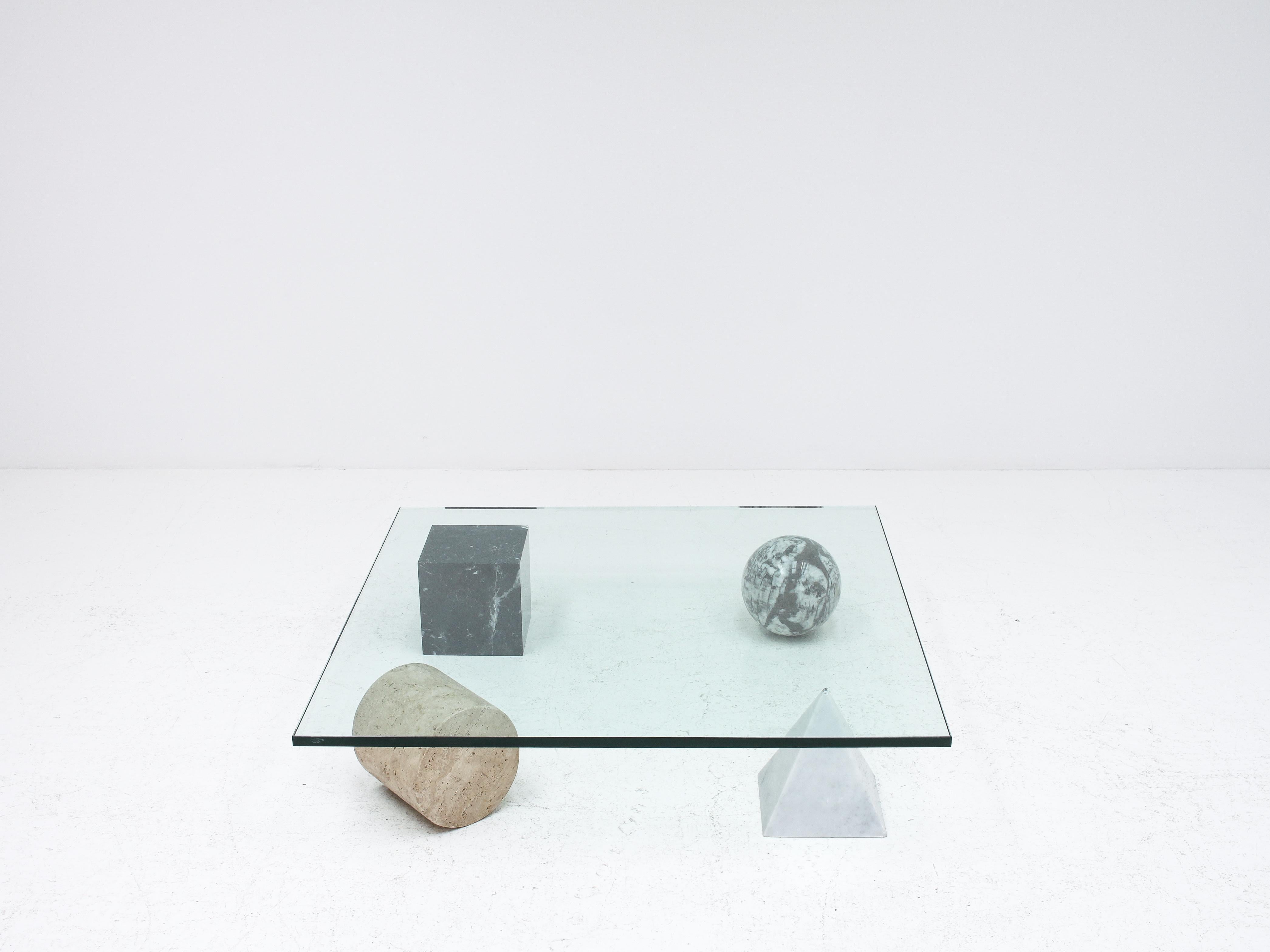 Glass ‘Metafora’ Coffee Table by Massimo and Lella Vignelli for Casigliani Italy, 1979