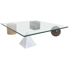 table basse 'Metafora' de Massimo et Lella Vignelli pour Casigliani Italie:: 1979